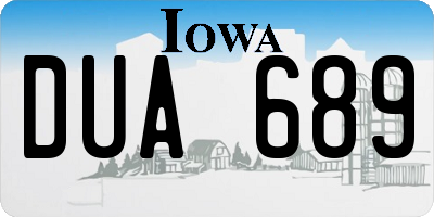 IA license plate DUA689