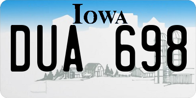 IA license plate DUA698