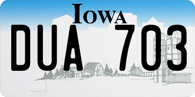 IA license plate DUA703