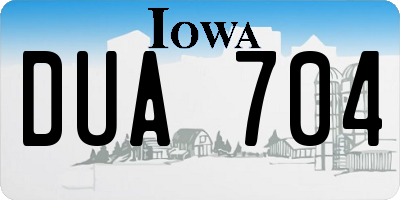 IA license plate DUA704