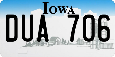 IA license plate DUA706