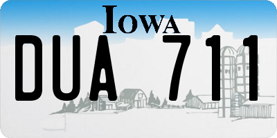 IA license plate DUA711