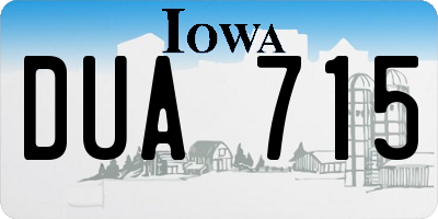 IA license plate DUA715
