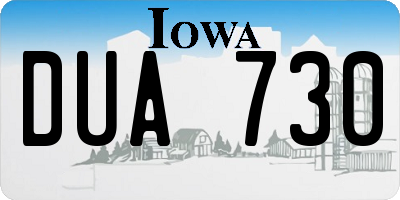 IA license plate DUA730
