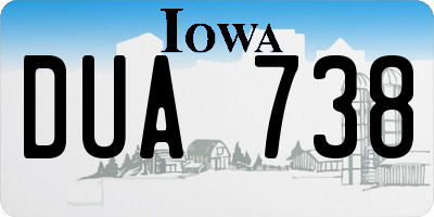 IA license plate DUA738