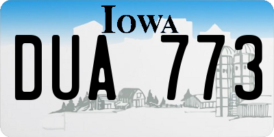 IA license plate DUA773