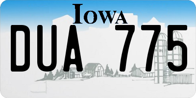 IA license plate DUA775