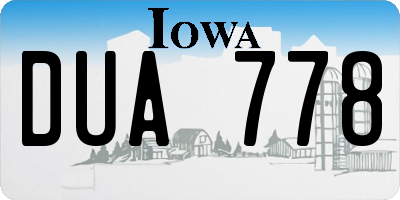 IA license plate DUA778