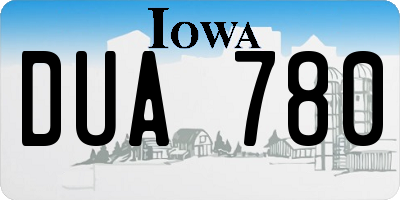 IA license plate DUA780