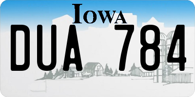 IA license plate DUA784