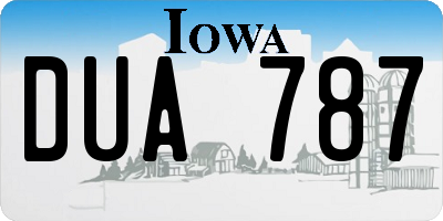 IA license plate DUA787