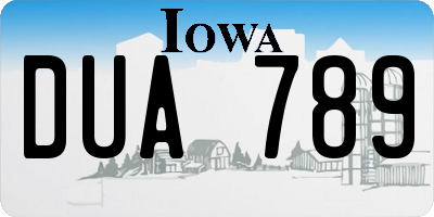 IA license plate DUA789