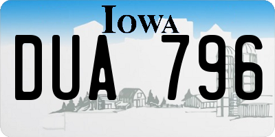 IA license plate DUA796