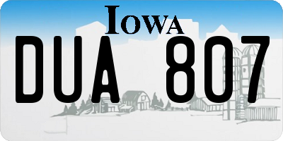 IA license plate DUA807