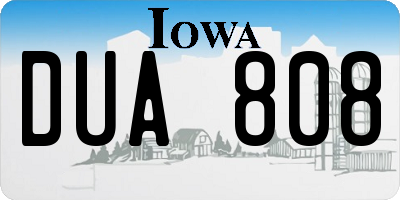 IA license plate DUA808