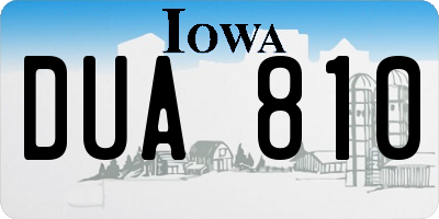 IA license plate DUA810