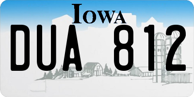 IA license plate DUA812