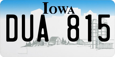 IA license plate DUA815