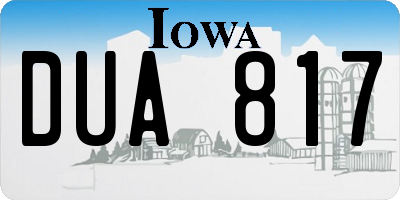 IA license plate DUA817