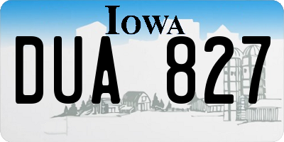 IA license plate DUA827