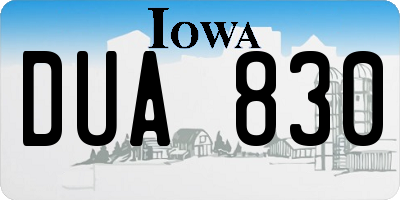 IA license plate DUA830