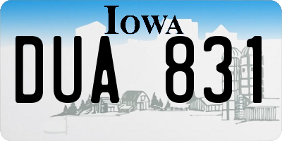 IA license plate DUA831