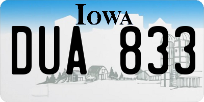 IA license plate DUA833