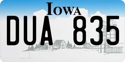 IA license plate DUA835