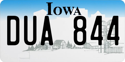 IA license plate DUA844