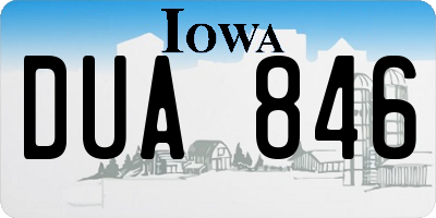IA license plate DUA846