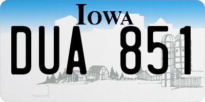 IA license plate DUA851