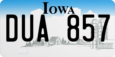 IA license plate DUA857