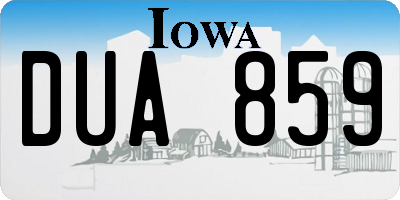 IA license plate DUA859