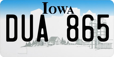 IA license plate DUA865