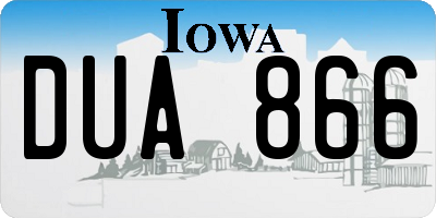 IA license plate DUA866