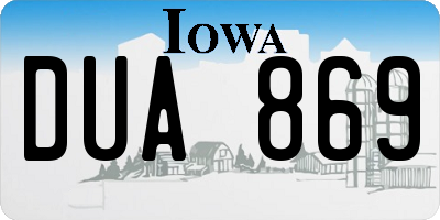 IA license plate DUA869