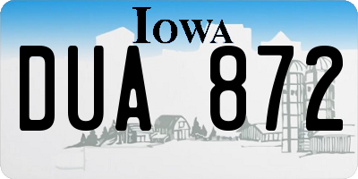 IA license plate DUA872