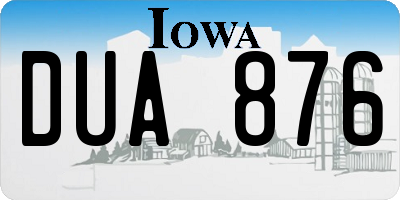 IA license plate DUA876