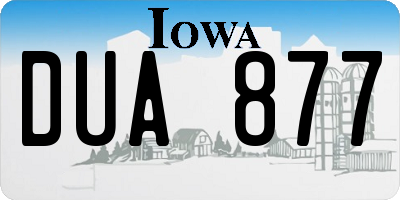 IA license plate DUA877