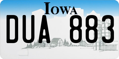 IA license plate DUA883