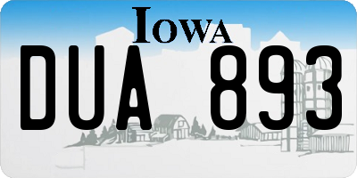 IA license plate DUA893