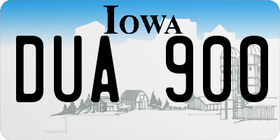 IA license plate DUA900