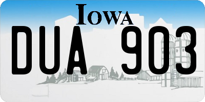 IA license plate DUA903
