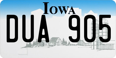 IA license plate DUA905