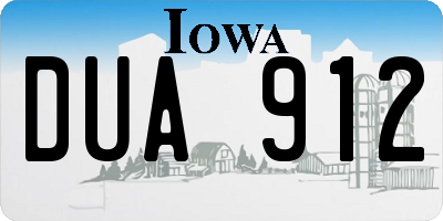 IA license plate DUA912