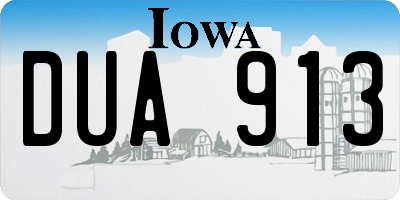 IA license plate DUA913