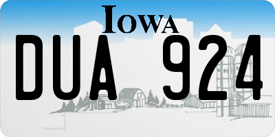 IA license plate DUA924