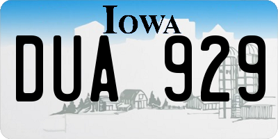 IA license plate DUA929