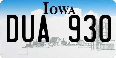IA license plate DUA930