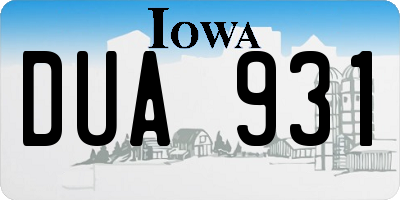 IA license plate DUA931